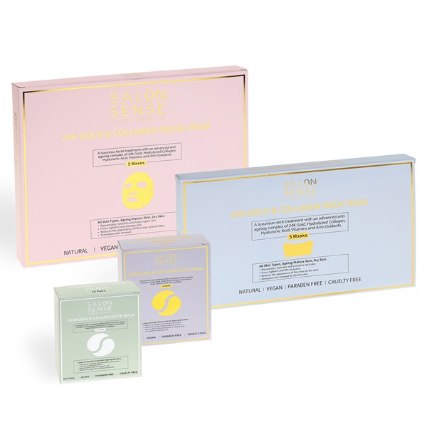 Salonsense Celebrity Quad Set - salonsense face mask - salonsense eye mask - salonsense neck mask - salonsense 24k gold collagen mask - beauty warehouse